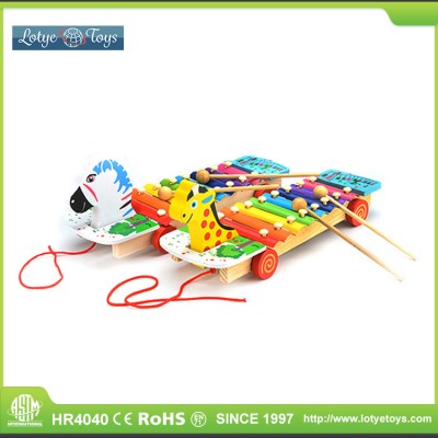 Pony truck knocks wooden xylophone toy for kids