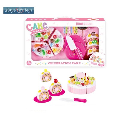 Funny kids educational play set plastic tea cup cakes mini kitchen set toy