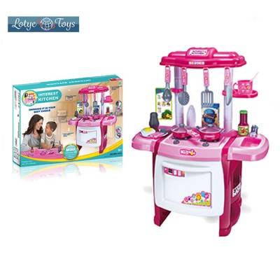 Kids cooking set pretend play set kitchen toy with light and sounds