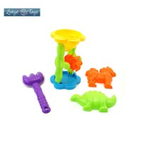 Hot Selling Children Beach Toy Set 4 pcs with Water Sand Wheel Rake Horse Shape Molds